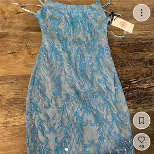 blue hoco dress! size small